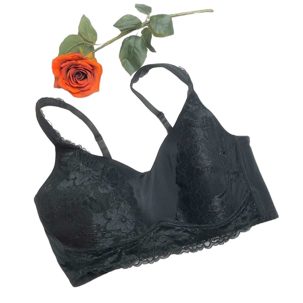 Rhonda Shear Molded Cup Lace Overlay Bra 3X